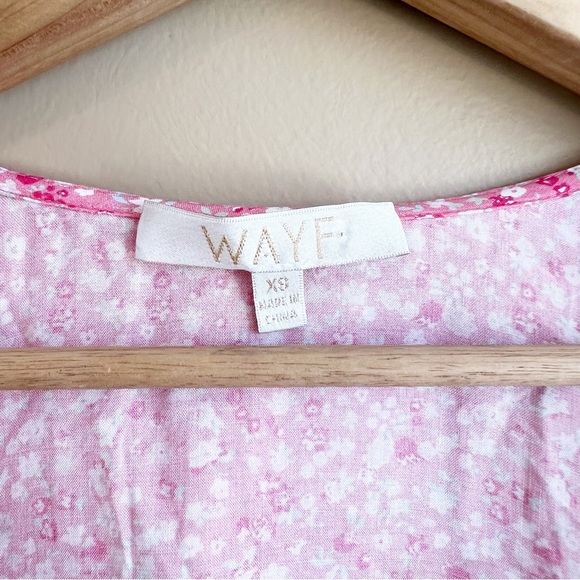 WAYF Amie Button Up Blouse Cherise Ditsy Floral XS cottagecore prairie - Picture 9 of 11